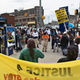 Activists speak out near the area in Baltimore where riots broke out in 2015 after the funeral for Freddie Gray. Their actions came the same day, June 23, 2016, that
Baltimore Police Officer Caesar Goodson Jr., who faced the most serious charges in Gray’s death, was acquitted.
BRENDAN SMIALOWSKI/AFP/Getty Images